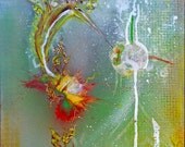 Sun picks Moon - Original Painting on Canvas - 15.6 x 19.5 inch