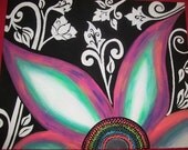 Abstract Floral Acrylic Painting - 24x30 Canvas
