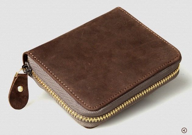 Single Fold Mens Leather Wallet with Coin Pocket by Heavenbag