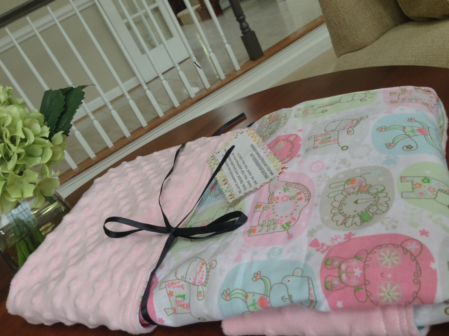 Handmade soft Minky Blankly in size 35X42 from 100% cotton fabric