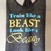 Train Like A Beast Look Like A Beauty Gray Tri-Blend District Threads T-Back Tank Top - Workout Tank - size large