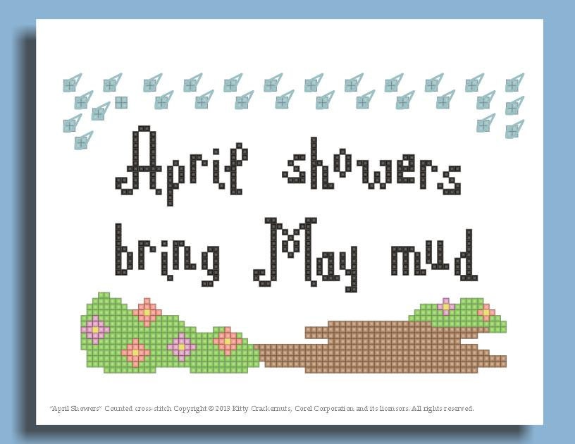 Funny Cross Stitch Pattern: April Showers