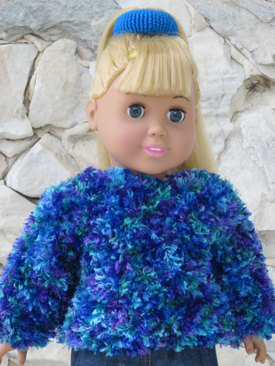 Fancy sweater for an 18" doll. - TinaDollDesigns