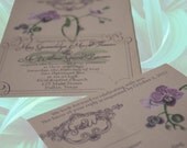 vintage inspired orchid botanical wedding invitations Unique Custom DIY Printable
