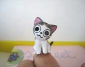 Kawaii Big Eyes Kitty Ring - Cute Cat Ring - Kitten Ring - Cat Chi Ring -Gift for Cat Lovers -Adjustable Ring