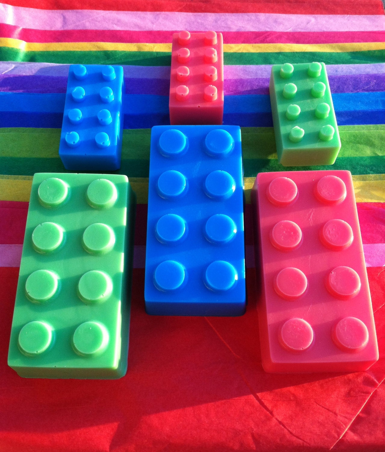 Lego. Large Lego Soaps. Choose Scents. Gifts for Kids.  Birthday Parties. Wash Your Hands.