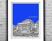 Columbia University Poster New York 11 X 14 Print Art Low Memorial Library
