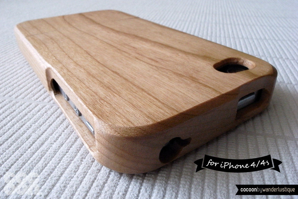 SALE30%OFF: Natural Wood iPhone 4 Case - Cherry Wood iPhone Case // Real Wood, Plain, Gift, Tree, Forrest, Neat, Minimal, Shades of Wood, 4s