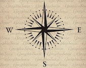Mariner's Compass - Printable Graphics Digital Collage Sheet Image Download Iron on Transfer Fabric Paper Glass Orn34