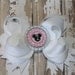 White layered minnie mouse initial bow