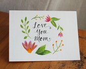 Mother's Day Card. 5x7 Hand Inked. One of A Kind. Spring Flowers
