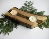 Handmade Wooden Candle Holder WALNUT wood Natural wood Candlestick Log Candleholder Wedding gift Solid wood Woodworks Ecological wood