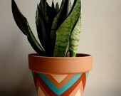 Southwestern chevron pot