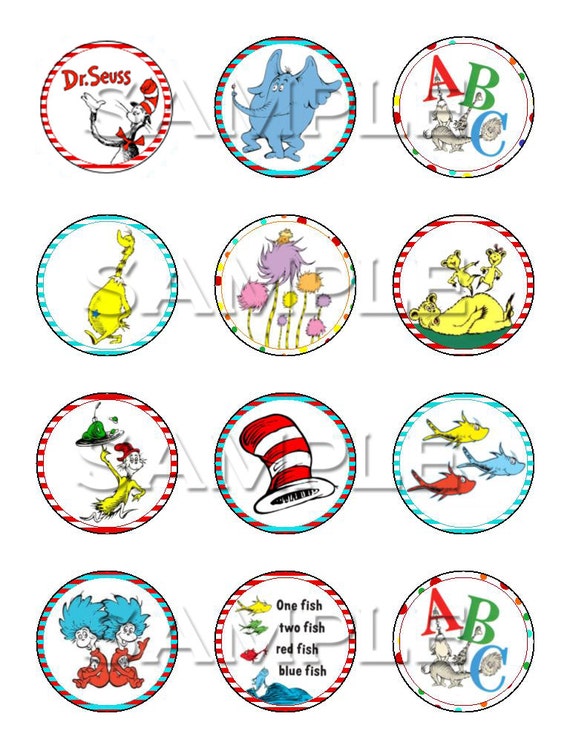 Dr Seuss Edible Cupcake Toppers by ItsEdible on Etsy