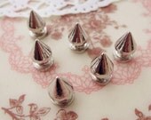 100 pcs 13mm Punk Rock  Silver Screwback Tree Spikes and Studs