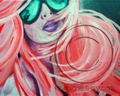 Ruby Rays, Digital Reproduction Print of Original Fine Art Acrylic Painting