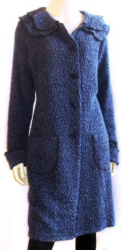 Coat, jacket, vest, tunic, blouse, chemise, clothing handmade, blue