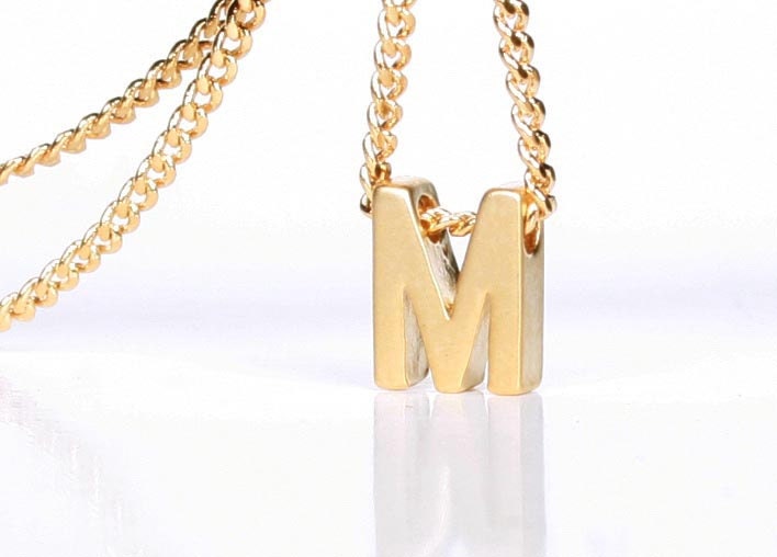 Gold Initial Necklace, Monogram Necklace, Letter A to Z Pendant, Personalization, Wedding, Fast Shipping