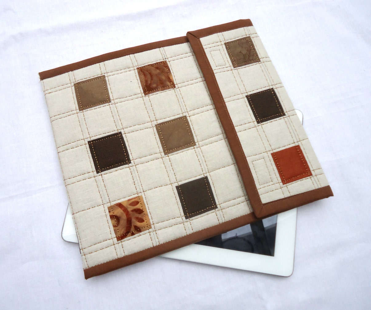 Quilted iPad case / iPad cover / iPad sleeve / iPad 1,2,3 case / iPad 2 case - patchwork