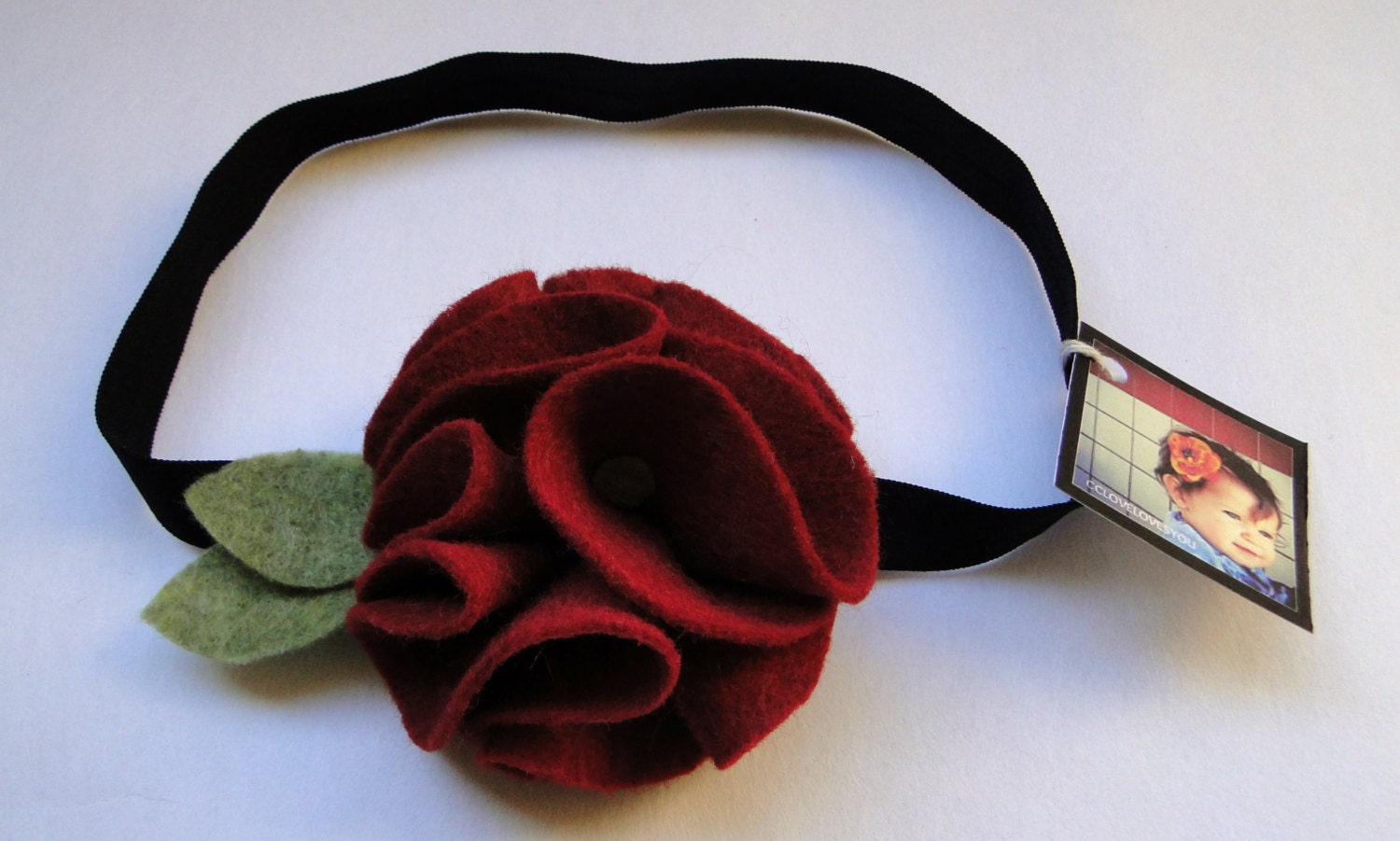 Red Jumbo Felt Flower Headband for babies, girls, and women. A gift for her - CCLOVELOVESYOU