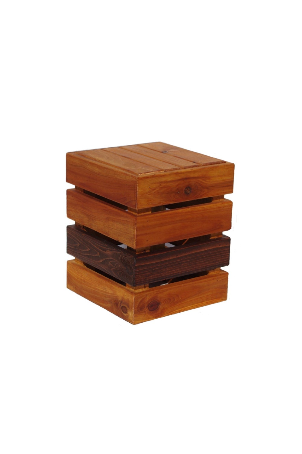 Handcrafted Modular Cedar Small Wood Inlay Top Table