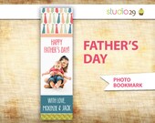 Fathers Day Photo Bookmark - Ties and Dots - INSTANT DOWNLOAD - Photo Fathers Day Bookmark - Gift - Photoshop Template
