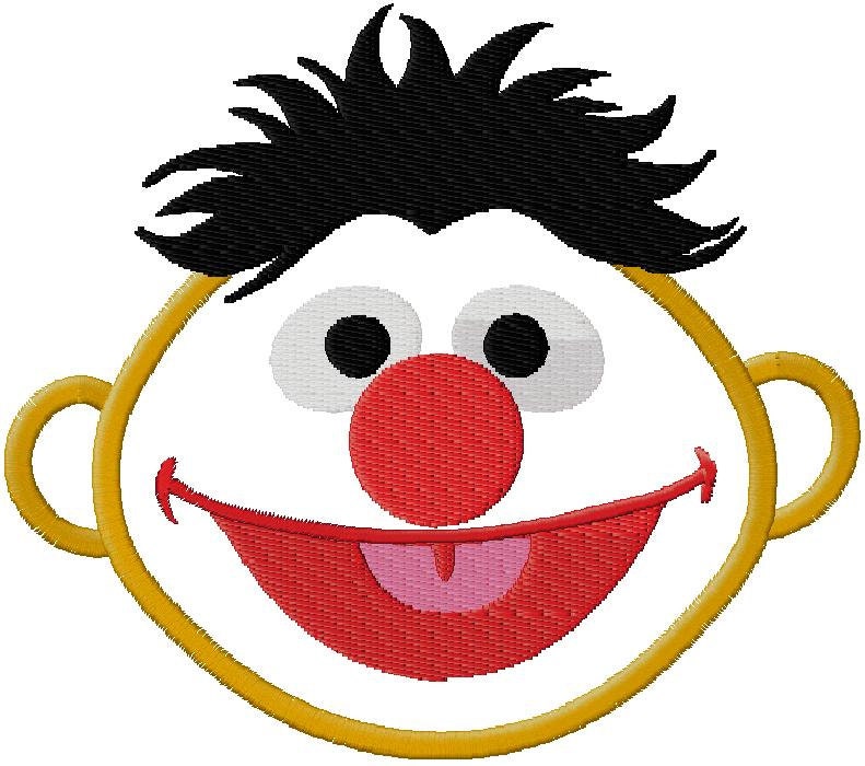 Ernie Machine Embroidery Applique Design 847