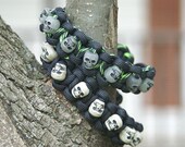 Skull Cobra/Solomon Paracord Survival Bracelet - Loop and Diamond Knot Closure - Glow in the Dark