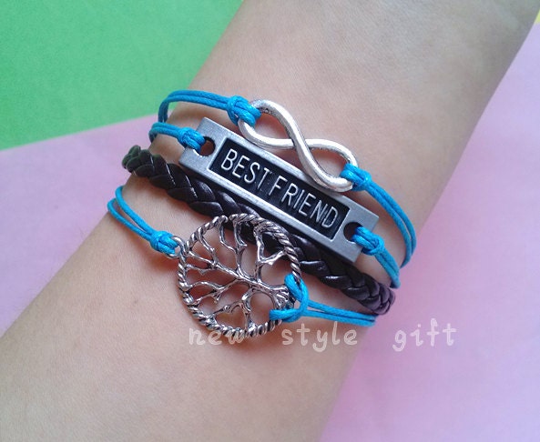 Friendship bracelet family tree bracelet infinite bracelet best friend bracelet retro silver jewelry gifts for best feinds birthday wedding