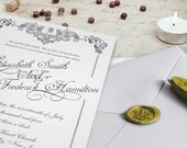 Custom wedding Rustic Vintage Wedding Invitation with wax seal stamp brass Personalized Wedding Stamp