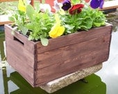 Wooden Crate Planter, Vintage Crate look for your summer plants