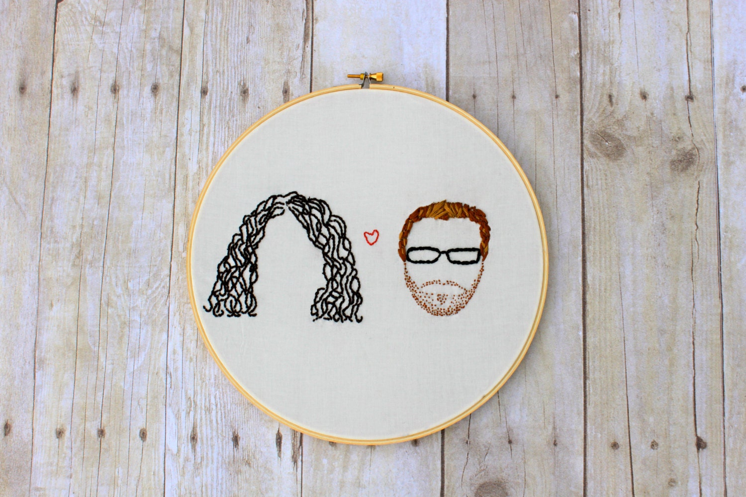 Custom and Personalized Portrait - Embroidery Wall Art - Hand Embroidered