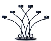 Navy Blue Candle Holder, Upcycled Candle Holder, Painted Candle Holder, Painted Candle Stick