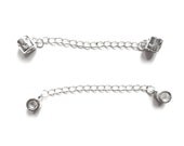 10 pcs spacer safety chain silver european charm beads