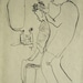 Pen and ink drawing by Dorothy Messenger "Haircut Day"