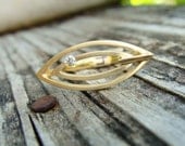 14KT Yellow Gold Modern Custom Handmade Minimal Minimalistic Diamond Unique Natural Brushed Finish Ring Band