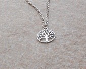 Necklace Nature Silver Tree, Necklace Tree of Life, Jewelry Simple, Everyday Silver Necklace Nature