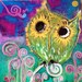Original acrylic canvas painting, canvas art, whimsical Owl, Owl art