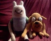 Crochet amigurumi Finn and Jake from Adventure Time plush dolls