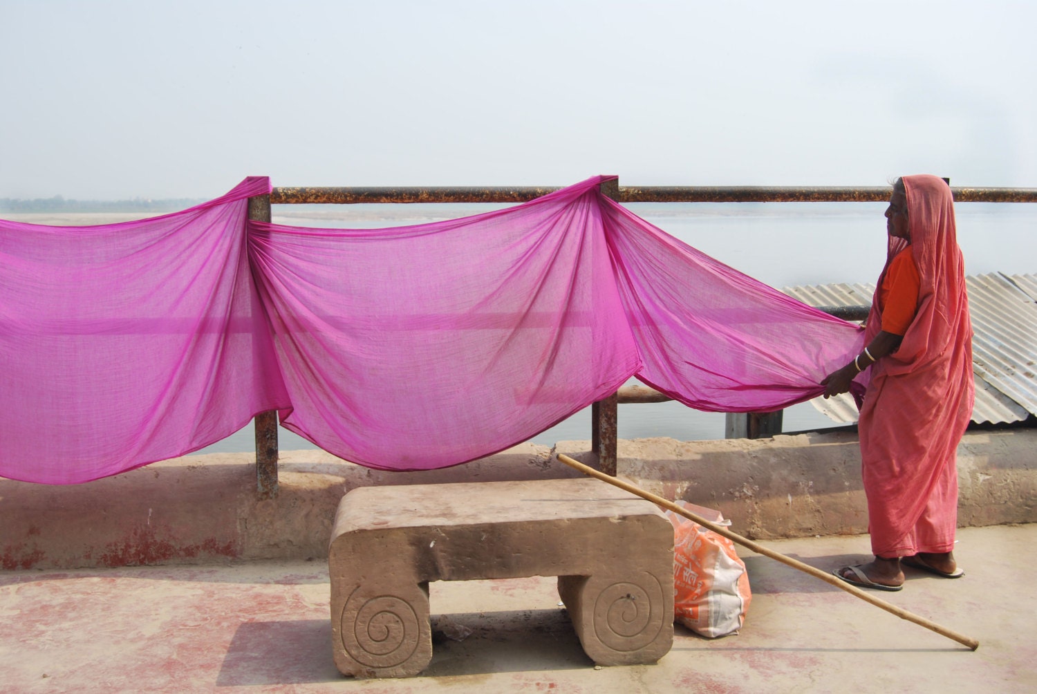Photograph of Woman with Sari, ethnic wall art, pink wall art, India wall art, 8 x 12 fine art print