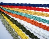 Set of 2 Crochet tie headband hair band Lace head band Your choice of color Hippie boho cotton hairband Gift under 10 Eco friendly