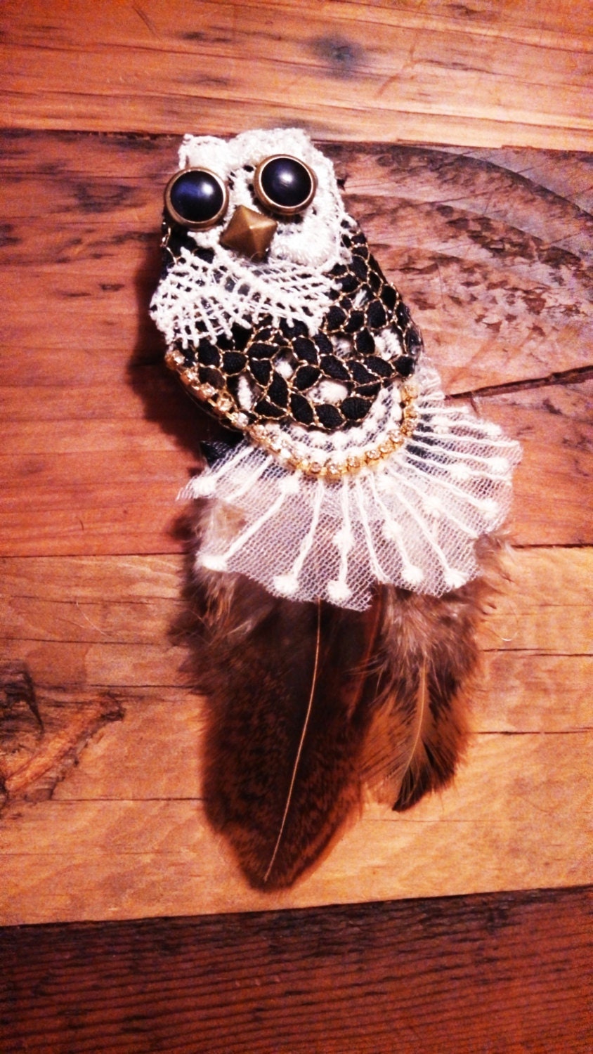 Owl character fascinator hair clip - cute hair clip - owl jewelry - owl accessories- feather hair clip - kids hair