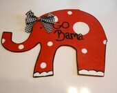 Handpainted Alabama Themed Elephant - Go Bama - Roll TIde
