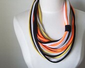 Multicolor,Upcycle Infinity Scarf, T-shirt Long  Necklace, Womens Teens Necklace,Spring Scarf