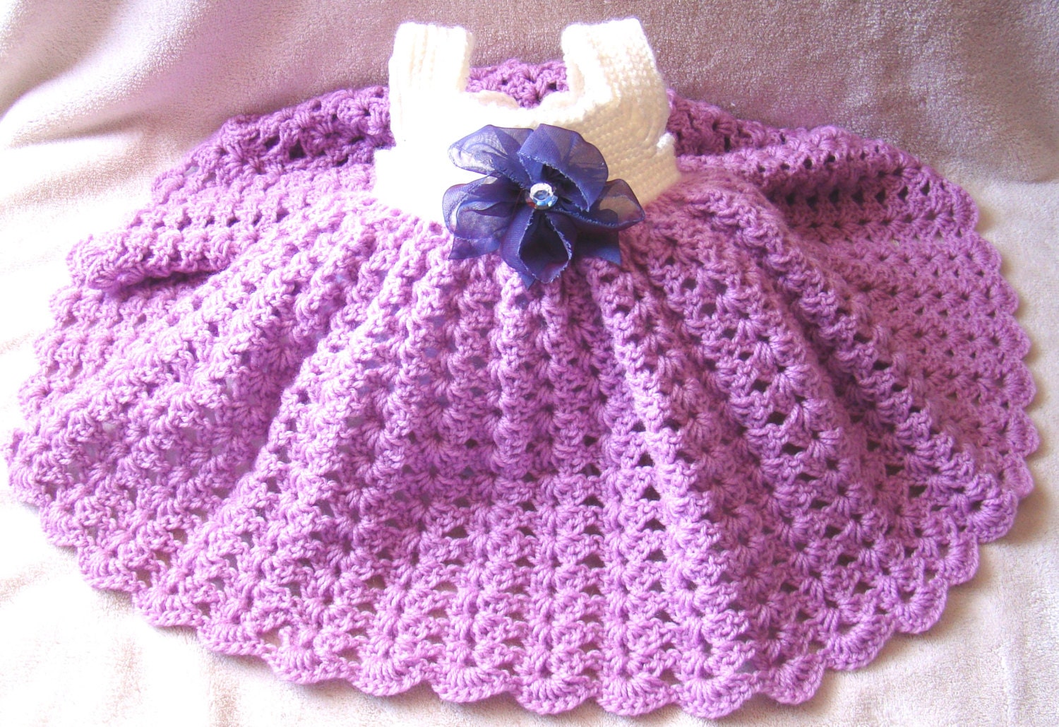 CUSTOM Handmade Crochet Baby Girl BABYDOLL DRESS Made to Order with Detachable Embellishment