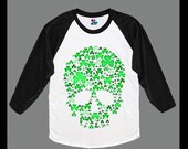 worldwide shipping just 7 days irish SKULL women baseball shirt 40283