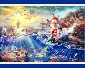 Double Matted Thomas Kinkade Disney The Little Mermaid Ariel Art Print 11 x 14 overall 8 x 12 image 100% Gaurantee FREE SHIP
