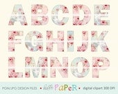 Roses Alphabet - digital clipart - for photography, personal use and small business project