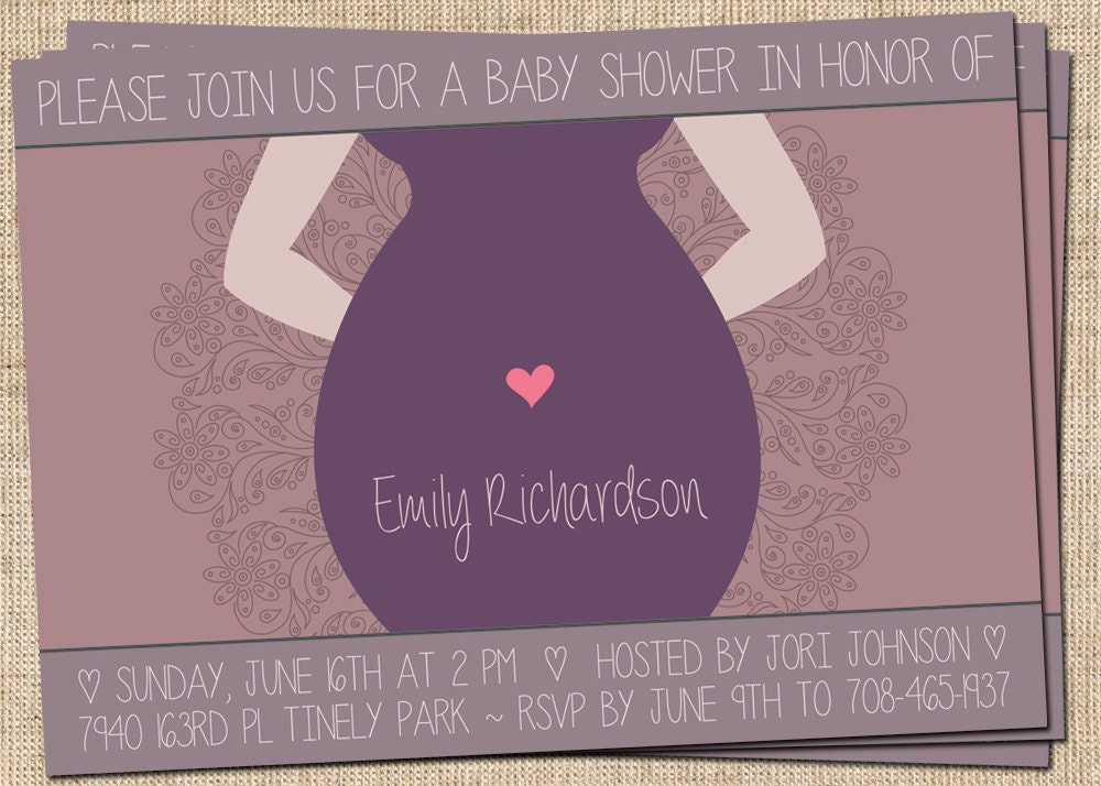 BABY SHOWER Invitation - Heart (5x7) Fully Customizable, Printable Digital File