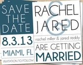 MODERN Wedding Save The Date (4.25x5.5) Fully Customizable, Printable Digital File